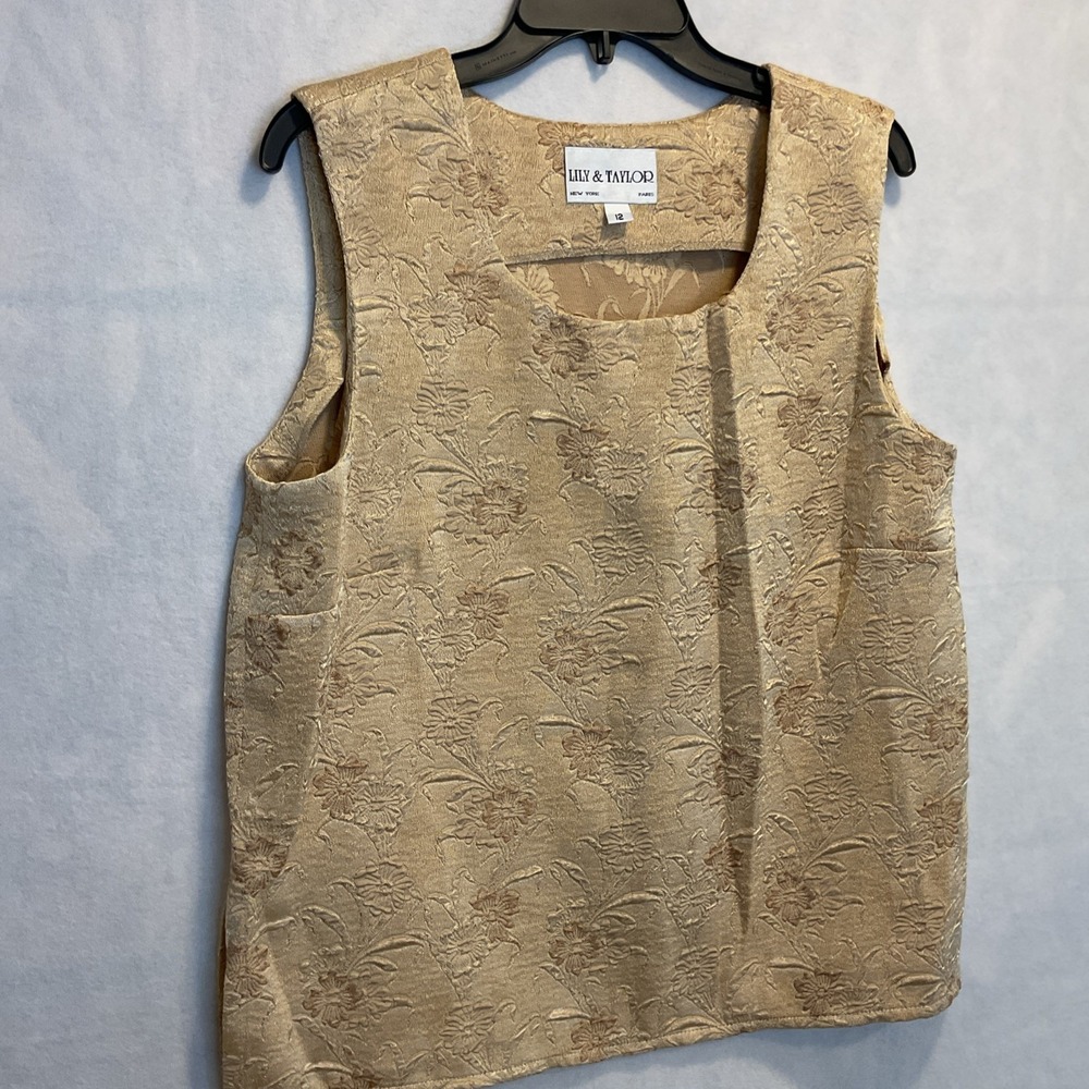 Vintage Lily And Taylor Suite Blouse Gold Women 12 Intricate View 4